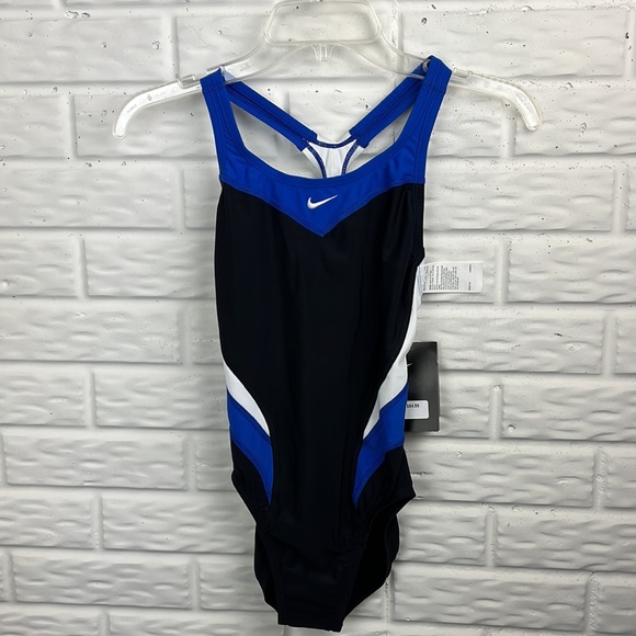 NIKE SWIM COLOR LOCK RACER ONE PIECE SWIM SUIT WOMENS SIZE 4 - Picture 2 of 7